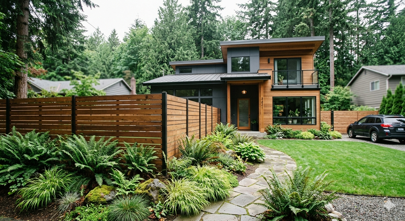 Beautiful cedar privacy fence installed by Arbutus Fencing Co. in Nanaimo, BC